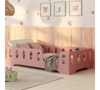smartwood Letto Montessori 100x200 Letto per Bambini in Legno FSC Colore Rosa TILA 2P con Sponda Anticaduta e Rete a Doghe Fino a 230 kg - Per Bambino e Bambina - Montaggio Facile