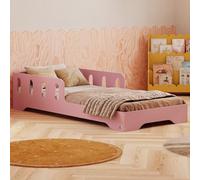 smartwood Letto Montessori Bambini 140x200 - Letto Singolo Color Rosa in Legno FSC con Sponda Anticaduta e Doghe Dritte, portata 300 kg - Per Bambino e Bambina - Montaggio semplice - TILA 6
