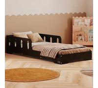 smartwood Letto Montessori Bambini 70x160 - Letto Singolo Color Nero in Legno FSC con Sponda Anticaduta e Doghe Flessibili, portata 230 kg - Per Bambino e Bambina - Montaggio semplice - TILA 6