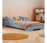 smartwood Letto Montessori Bambini 80x160 - Letto Singolo Color Blu in Legno FSC con Sponda Anticaduta e Doghe Flessibili, portata 230 kg - Per Bambino e Bambina - Montaggio semplice - TILA 6