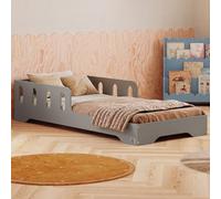 smartwood Letto Montessori Bambini 90x190 - Letto Singolo Color Grigio in Legno FSC con Sponda Anticaduta e Doghe Flessibili, portata 230 kg - Per Bambino e Bambina - Montaggio semplice - TILA 6
