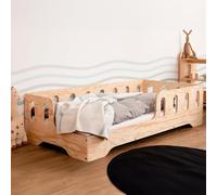 smartwood Letto Montessori Bambini 90x200 - Letto Bambini con Sponda e Rete a Doghe - Compensato di Pino Certificato FSC - Per Bambini e Bambine - Montaggio Facile - TILA 1L