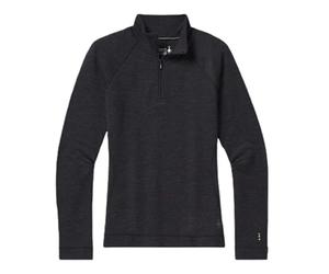 Smartwool Donna, Maglia Termica Classica Lana Merino, con Cerniera a 1/4, Carbone Heather, S