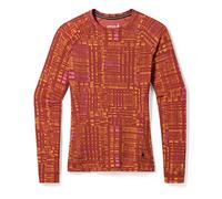 Smartwool Maglietta classica termica da donna in lana merino (vestibilità aderente), marrone pecan Digi Plaid, S