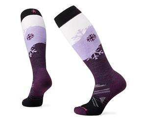 Smartwool Women's Ski Full Cushion Pattern Socks Calzini OTC Modello Snowpocalypse con Cuscino Completo da Sci da Donna, Purple Iris, L (Pacco da 2)