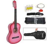 Smartxchoices Chitarra acustica folk a 6 corde, 96,5 cm, per principianti amanti della musica, bambini (rosa)