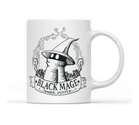 SMARTYPANTS Black Mage Magic Shoppe Mug - Computer Video Game Ispirato Personaggio Illustrazione Incantatore Fantasia Science Gamer Geek Nerd Merch Tazza Regalo Regalo (Manico Bianco)