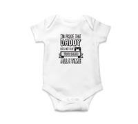 SMARTYPANTS I'm Proof That Daddy Does Not Play Videogiochi All The Time Babygrow Simpatico regalo per la festa del papà, compleanno, Natale, neonato White Prime 6 mesi