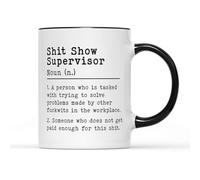 SMARTYPANTS S*it - Tazza da caffè e tè con scritta "Show Supervisor", divertente idea regalo per adulti con dizionario e definizione del dizionario, unico sul posto di lavoro, umoristico, idea regalo