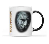 SmartyPants Tazza da tè e caffè con maschera horror nera di Michael Myers, motivo horror horror, maschera di Michael Myers, spaventosa, gotica, cult, film classico, cinema, design vintage, regalo