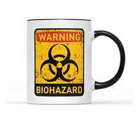 SmartyPants Tazza da tè e caffè con scritta in lingua inglese "Warning Biohazard", divertente e divertente, con simbolo umoristico per rifiuti tossici, inquinamento, pericolo chimico, gioco di