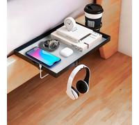 Smasener Bedside Shelf for Bunk,Bunk Bed Table Shelf for Top Bunk Heavy Duty Clip On Bed Side Table Tray for College Dorm Room,Loft Nightstand Organizer Vassoio con porta tazza rimovibile (a U)