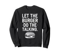 Smash Burger Lover Cheeseburger alla griglia con Parte Superiore Piatta Felpa