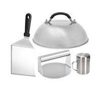 Smash Burger Press Kit - Spatola In Acciaio Con Cupola Per Sciogliere Pezzi | Kit Per Hamburger Schiacciato - Per Grigliate Casa Giardino Feste Barbecue Cottura