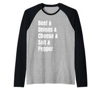 Smash Cheeseburger Lista degli ingredienti Ricetta Divertente Maglia con Maniche Raglan