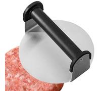 Smash - Pressa per hamburger, in acciaio, rotonda, accessorio per la piastra, manico comodo, utensile manuale multifunzione per pancetta