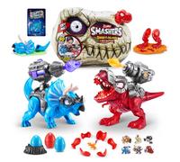 Smashers Dino Island T-Rex Battles by ZURU, Red T-Rex, 50+ Surprises Boys Collectible Dinosaur T-Rex Triceratops, Surprise Sand Compounds Discovery (Red T-Rex)