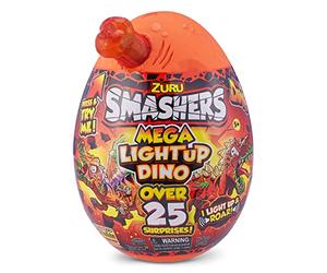 Smashers Mega Light Up Surprise Egg Series 4 - Mega Dinosaur Egg con oltre 25 sorprese! Scopri, costruisci e combatti con i dinosauri che si illuminano (gli stili possono variare)