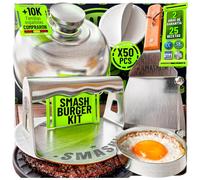 SMASHI® Smash Burger Kit 5 unità | Manico in silicone ergonomico | per casa