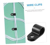 SMASOLO 100 pezzi Clip per Cavi Vite R Morsetti Resistenti all Invecchiamento per Gestione Cavi e Fissaggio Luci Corda Indoor e Outdoor Colore Nero