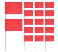 SMASOLO 100 pezzi Mini Bandiere Stuzzicadenti Rosse per Decorazioni Torte Frutta e Formaggi Piccole Bandiere Monocolore per Feste ed Eventi Segnalazione e Decorazione Elegante