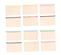 SMASOLO 12 pezzi Borsa in Tela con Zip Pochette Multiuso per Viaggio e Trucco Astuccio Canvas Personalizzabile per Penne Monete e Accessori Colore Casuale Colore Casuale