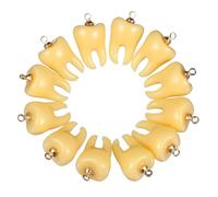 SMASOLO 12 pezzi Creative Resin Teeth Charms With Hanging Hoops For DIY Jewelry Making Necklace Earrings Keychains Accessories