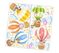 SMASOLO 2 fogli Adesivi Murali e Animali per Cameretta da Decorazione Autoadesiva per Pareti Lisce Camera Ragazzo Ragazza Ragazza Design Cloud e Palloncino