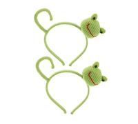 SMASOLO 2 Pezzi Banda Per a Mano Eyes Head Band Fascia Spa Carino Fascia Per Animali Con Occhi Grandi Fasce All'uncinetto Per Le Donne Copricapo Di Rana Maglieria Verde