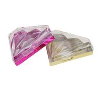 SMASOLO 2 pezzi Scatola per Ciglia Finte in Acrilico Resistente Elegante Forma a Sfaccettature da Organizer Compatto e Leggero per Conservare e Proteggere le Ciglia Facile da Aprire e