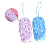 SMASOLO 2 pezzi Spazzola Bagno Silicone Massaggiante Set Spugne per Doccia Colori Casuali per e Facile Usare con Laccetto per Appendere Colore Casuale Colore Casuale