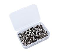 SMASOLO 200 Pezzi Fissaggi Metallo Placcato Argento Scatola Immagazzinaggio per e Scrapbooking Chiodi Rotondi Impermeabili e Antiruggine per Foto e Decorazioni