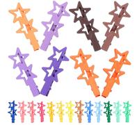 SMASOLO 21 Pezzi Fermagli per Chioma a Forma di Stella in Metallo Piccole Mollette a Becco D’Anatra Colorate Accessori per Chioma Kawaii per Bambine e Donne Adatti a Feste e Uso
