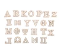 SMASOLO 24 pezzi Lettere in Legno Greche Doppio Strato Non Verniciate per Decorazioni da Parete Progetti Artistici Te e Artigianato Creativo