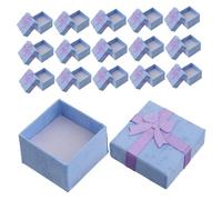 SMASOLO 24 pezzi Scatole Regalo Gioielli in Carta con Coperchio Fiocco Custodie Resistenti per Anelli Orecchini e Pendenti per Anniversari e Proposte