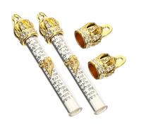 SMASOLO 2pezzi Mezuzah in Metallo per Porta Kit Mezuzah Kosher Decorazione Murale Ebraica per Casa Design Religioso Iscrizioni delle Scritture