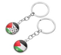 SMASOLO 2pezzi Portachiavi Bandiera Palestina Portachiavi Patriottico Ciondolo Da Appendere Decorazione Per Zaino