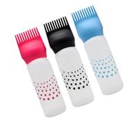 SMASOLO 3 pezzi Bottiglie per Tinta Capelli Ricaricabili con Pettine Integrato Contenitori Multiuso per Shampoo e Colorazione Blu Rosa e Nero per Parrucchieri