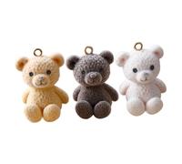 SMASOLO 3 pezzi Charm Orsetto per Creazione Gioielli Ciondoli Pendenti per Braccialetti e Orecchini Design Kawaii in Colori Bianco e Beige Leggeri e Resistenti per Accessori Fai da Te