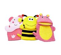 SMASOLO 3 pezzi Guanti Bagno per Morbida Spugna con Design Animali Cartone Guanto Scrubber per Bagnetto Infantile Massaggio e Pulizia per Ragazzo Ragazza
