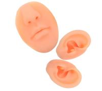 SMASOLO 3 pezzi Modelli in Silicone Morbido per Pratica Piercing Corpo Realistici Orecchio Naso Bocca Flessibili per Formazione Didattica e Dimostrazione Professionale