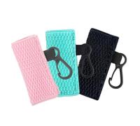 SMASOLO 3 pezzi Portachiavi Porta Burrocacao in Maglia Custodia Portatile per Lip Gloss e Rossetto Sacchetti Leggeri e Compatti in Colori Rosa Nero e Azzurro