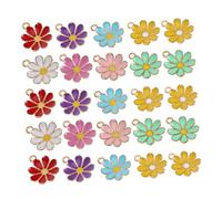 SMASOLO 30 Pezzi Ciondoli Margherita in Lega Smaltata Colorata Mini Pendenti Floreali per Gioielli Te Braccialetti Collane Orecchini e Bomboniere per Feste e Matrimoni