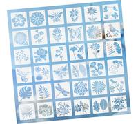 SMASOLO 36 Pezzi Stencil per Pittura Fiori Piante Uccelli Insetti Modelli per Disegno Riutilizzabili per Arte su Legno Carta Tessuti Decorazioni Murali