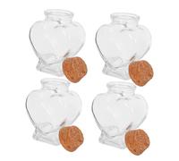 SMASOLO 4 pezzi Bottiglie in Vetro Trasparente Forma di Cuore con Tappo in Sughero Bottigliette Multifunzione per Messaggi Profumi e Oli Essenziali Regalo Creativo per Amici e Famiglia