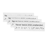 SMASOLO 4 Pezzi Cartelli Braille in Pvc per Esterni Etichette di Attenzione in Plastica Segni Braille Ausili per Non Vedenti e Ipovedenti per Inclusione e Comunicazione Sociale