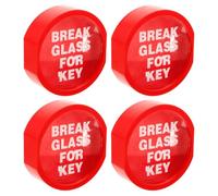 SMASOLO 4 Pezzi Cassetta Chiavi Emergenza da Parete Rosso Box Sicurezza per Esterni Porta Chiavi Antincendio con Copertura Rottura Rapida Compatibile con Armadietti Estintori per Gestione