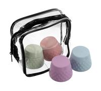 SMASOLO 4 Pezzi Contenitori Viaggio Silicone per Lozioni per Skincare e Cosmetici Ricaricabili Pratici e Compatti per Trasporto con Sacchetto Organizer