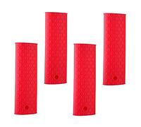 SMASOLO 4 Pezzi Copriprese in Silicone Rosso Antiscivolo per Manici Pentole Manicotti Termoresistenti Flessibili e Compatti per Protezione da Temperature in Cucina