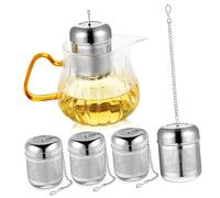 SMASOLO 4 pezzi Infusore per Tè Sfuso Acciaio Filtro Maglia Fine con Chiusura Sicura e Resistente per Infusione e Facile Estrazione delle Foglie